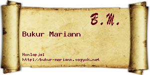 Bukur Mariann névjegykártya
