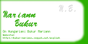 mariann bukur business card